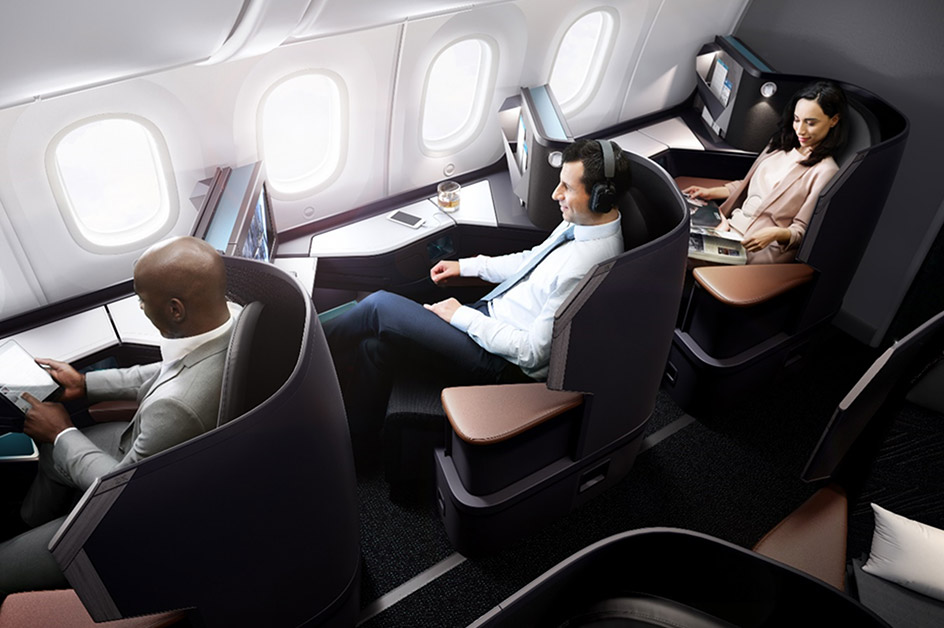 ウエストジェット航空 ボーイング787機 ビジネスクラス シート一例(イメージ)